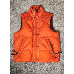 Ralph Lauren RLX Mens Medium 80%Down 20%feather Orange Nylon Puffer Vest Gilet